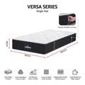 Single Reversible Spring Mattress with Cashmere Cover Gel Foam Firm 35cm - White/Charcoal