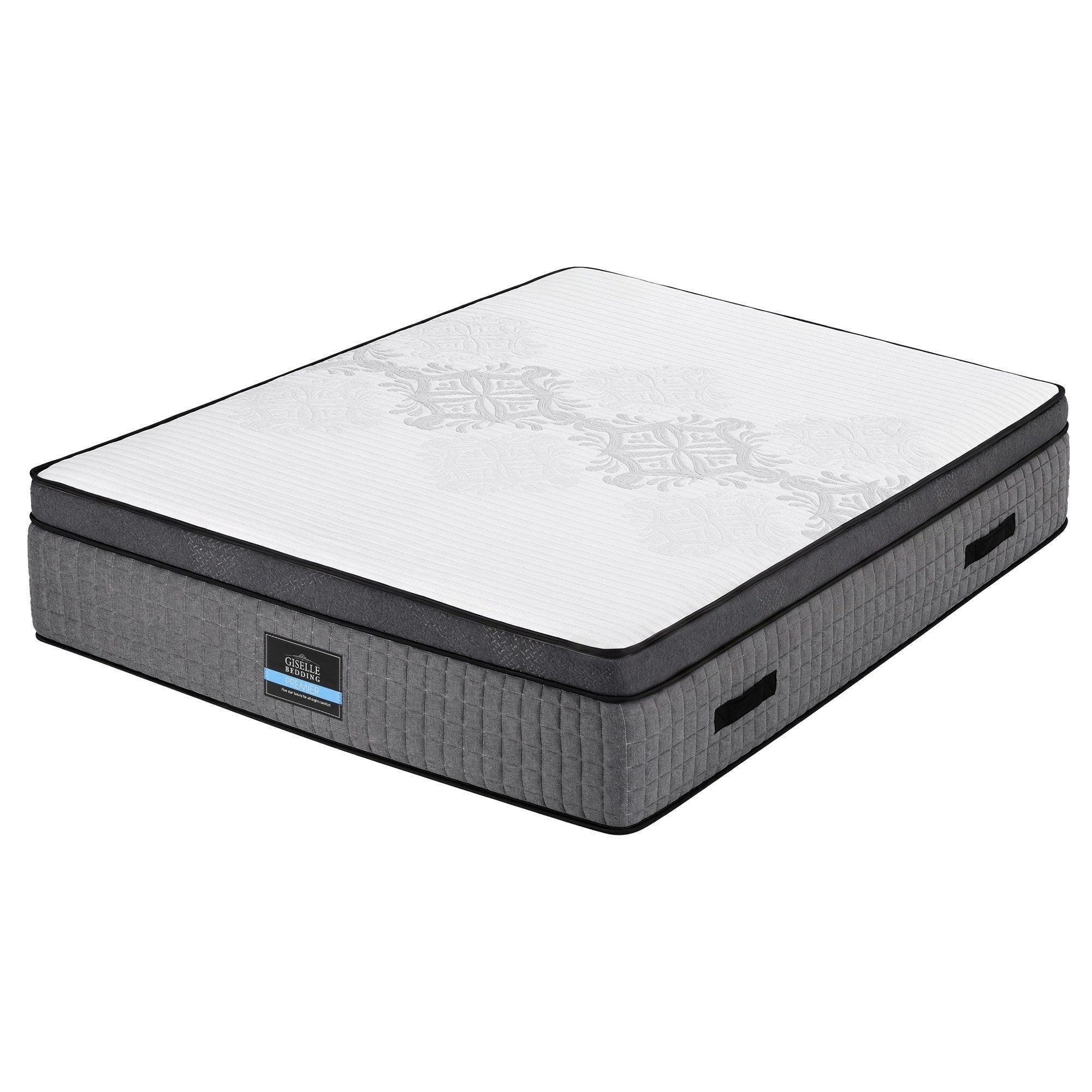 King Mattress 37cm 4-in-1 Adjustable Firmness Cooling Gel Memory Foam Dual-Zone Flippable for Couples