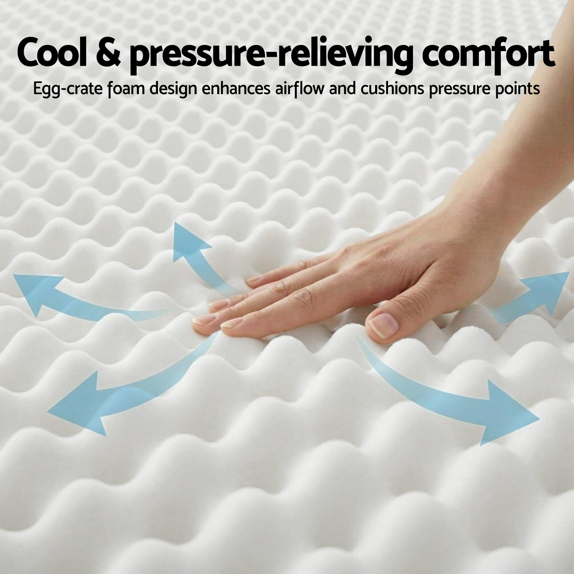 Queen Mattress 20cm with Reinforced Edge Support Egg-Crate Foam