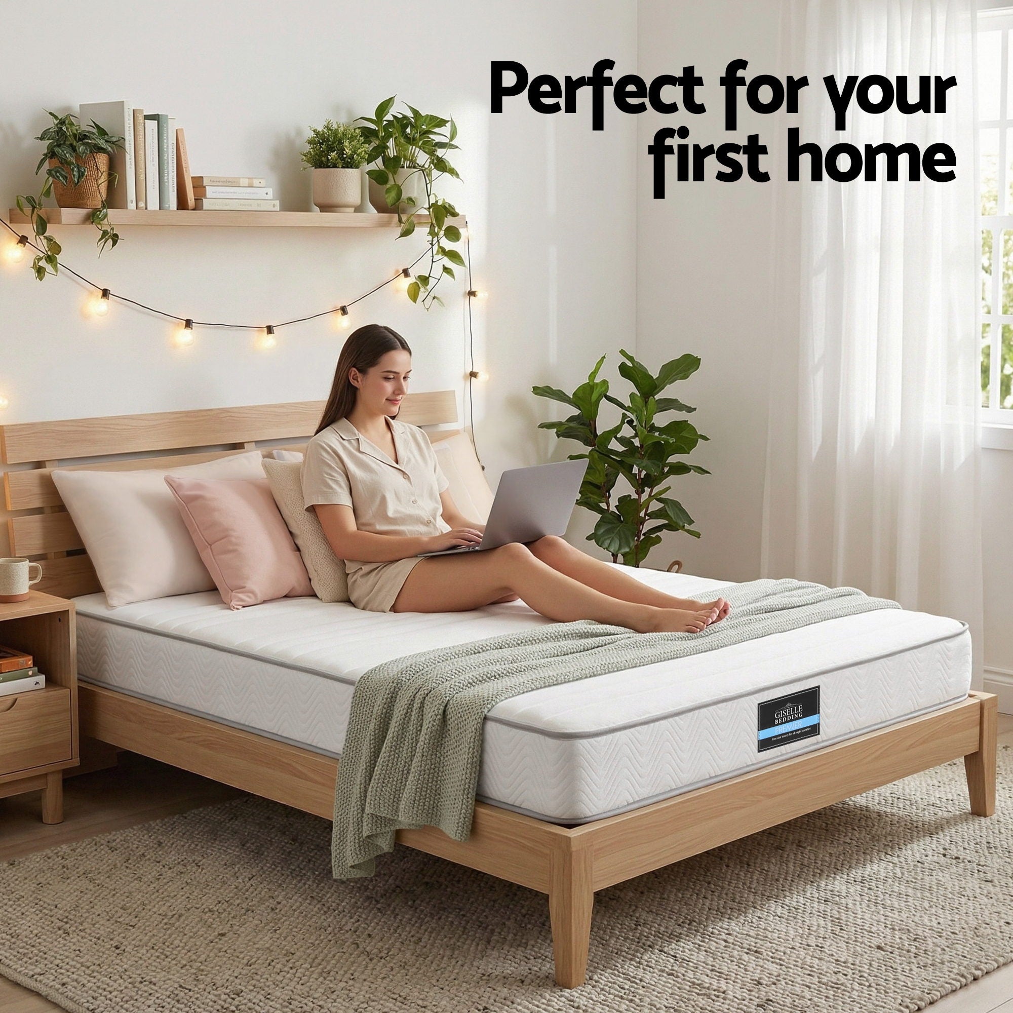 Queen Mattress 20cm with Reinforced Edge Support Egg-Crate Foam
