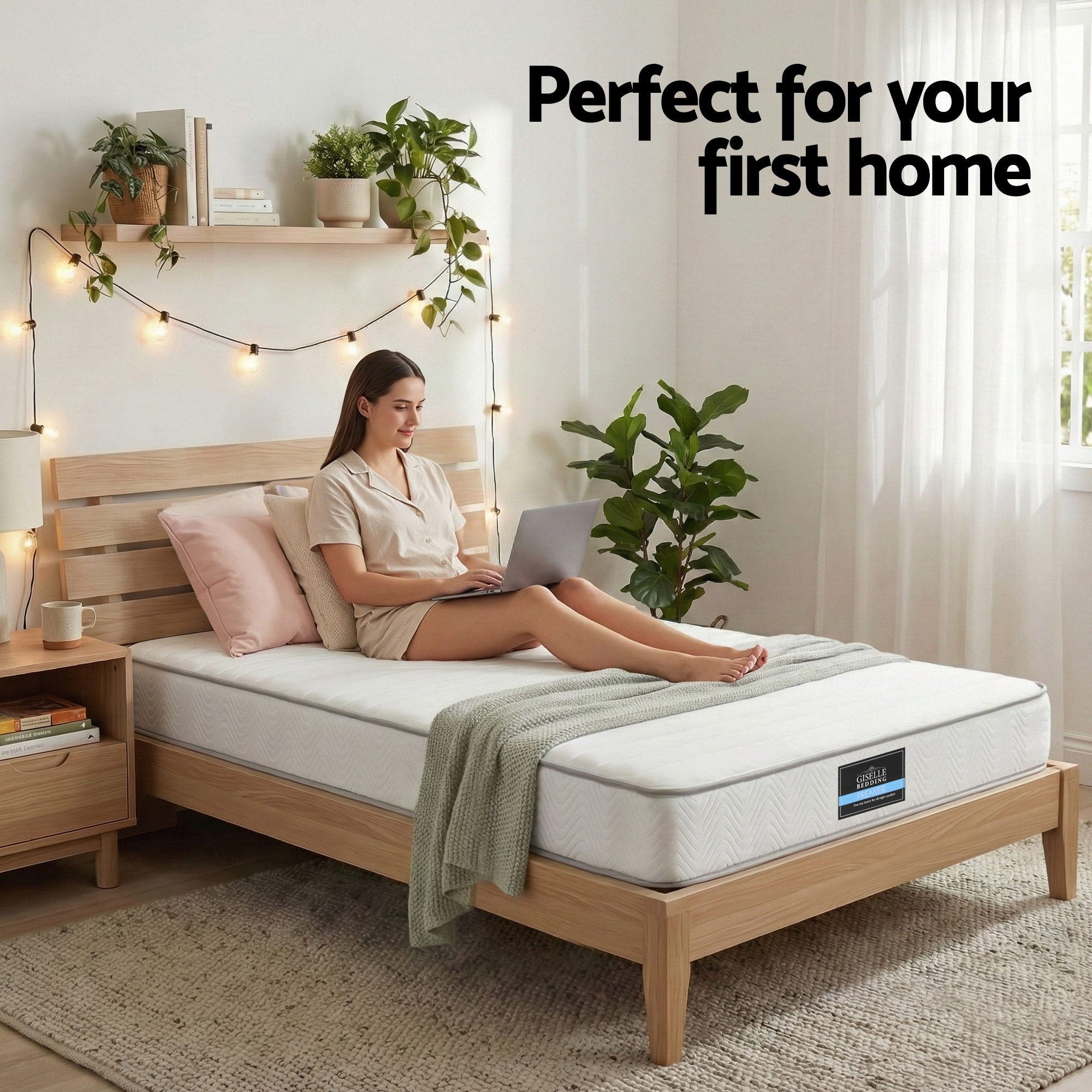 Single Mattress 20cm with Reinforced Edge Support Egg-Crate Foam