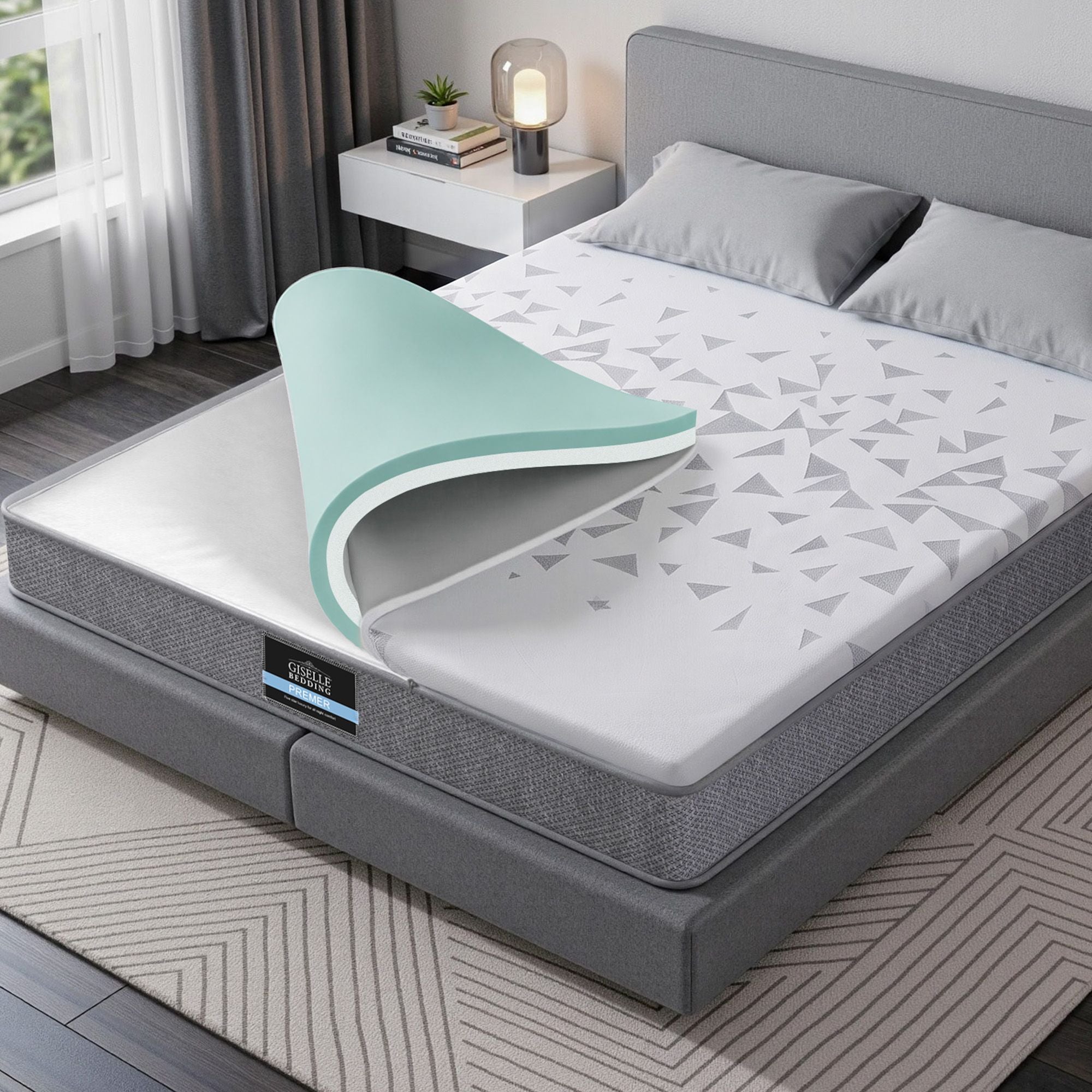 King Mattress 23cm Pocket Spring Mattress with Adjustable Firmness Reversible Foam Layer for Medium Firm & Firm Support Motion Isolation Bedroom Bed
