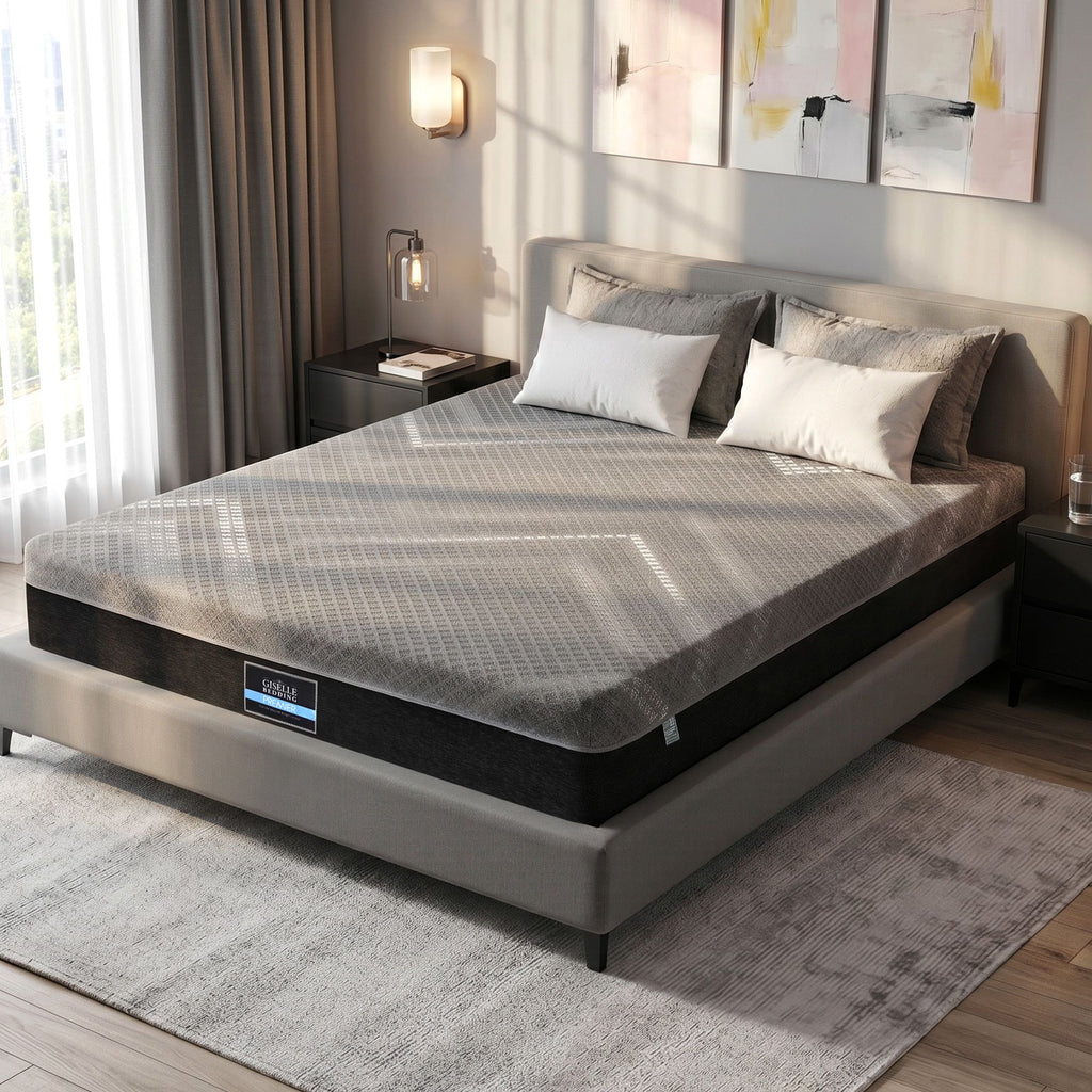 Queen Mattress 26cm Firm Pocket Spring Dual Edge Support Dark Grey