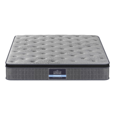 26cm Mattress Double Latex Foam Mattresses with gray quilted top and patterned side panel by Giselle Bedding Bedzy bed shop