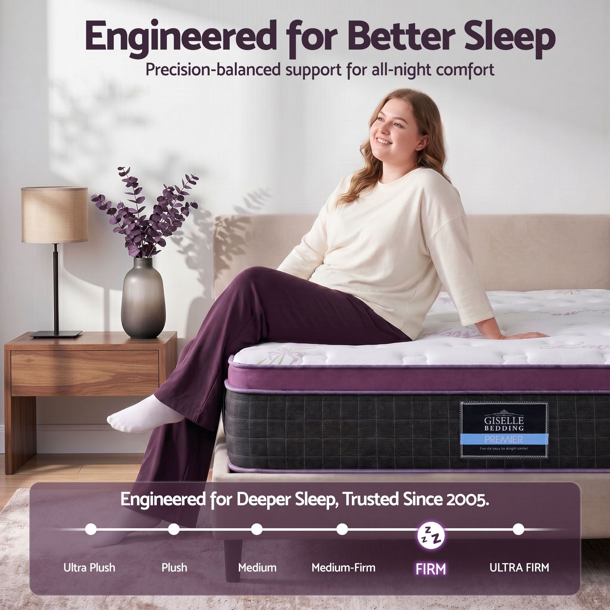 King Euro Top Mattress Firm Pocket Spring Edge Support