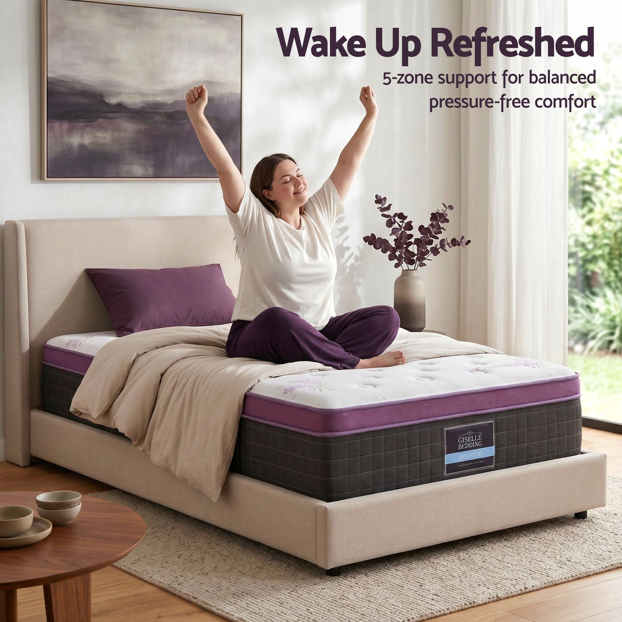 King Single Euro Top Mattress Firm Pocket Spring Edge Support