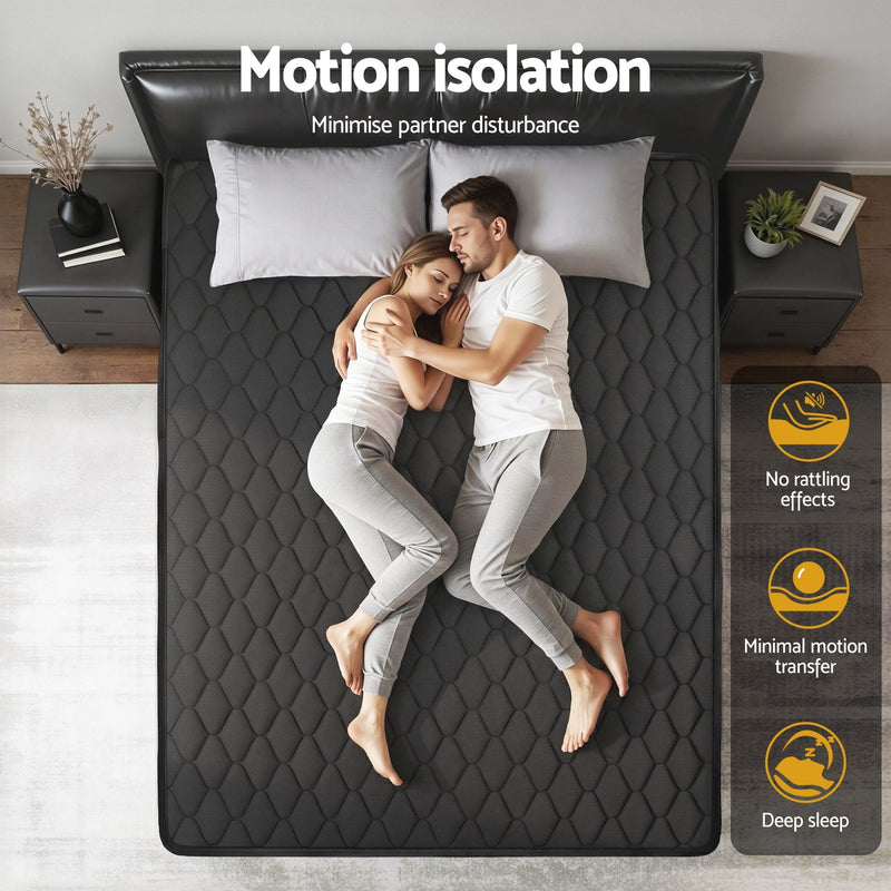 Mattress 34cm 5-Zone Pocket Spring Egg-crate Memory Foam Queen with motion isolation, promoting deep sleep and minimal disturbance