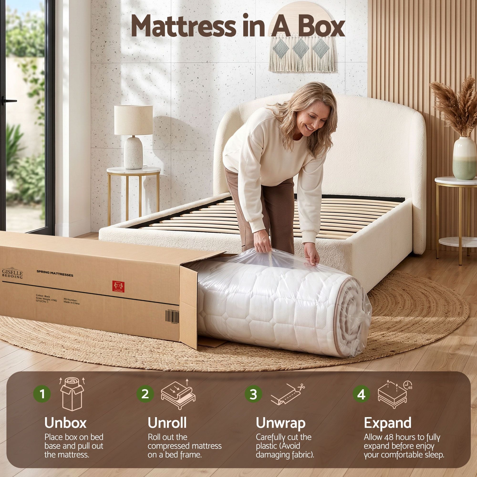 20cm Firm Single Mattress Pocket Spring for Bedroom or Guest Room