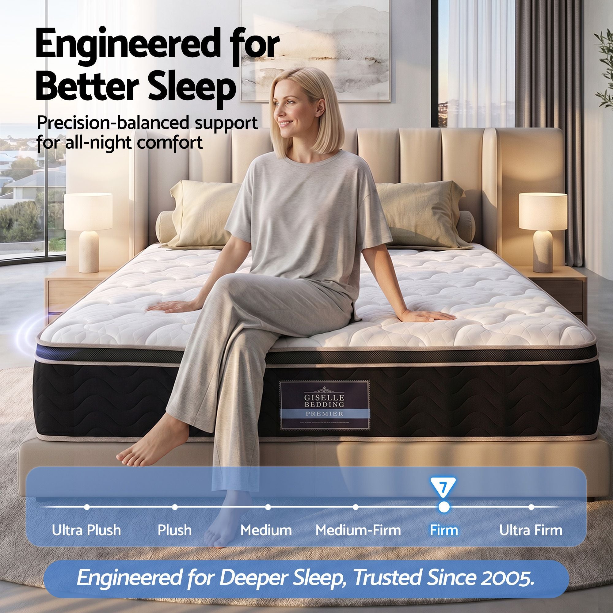35cm Double Mattress Firm with Copper Memory Foam and Edge Support