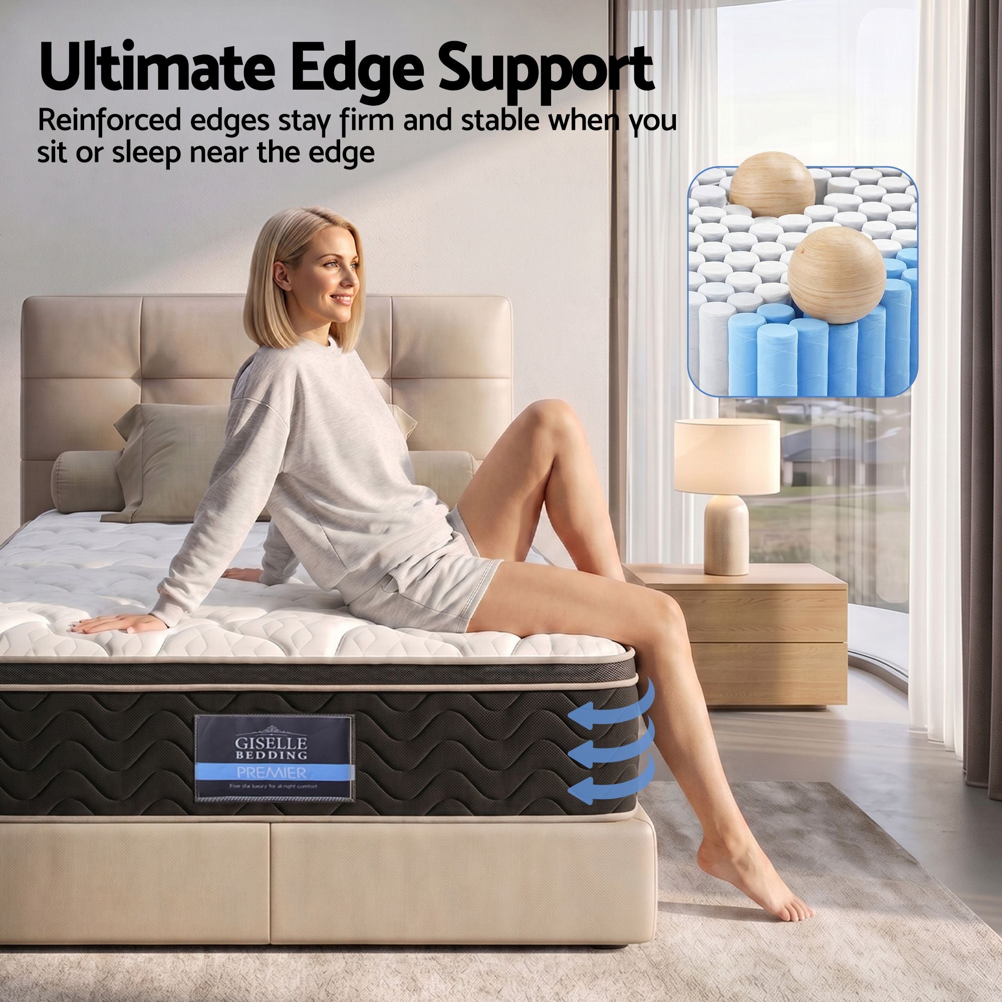 35cm King Single Mattress Firm with Copper Memory Foam and Edge Support