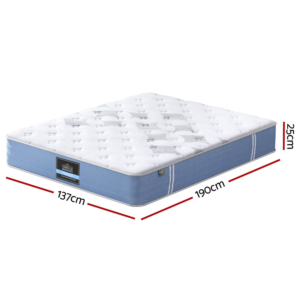 Snow Series Euro Top Bamboo Fibre Mattress 25cm Thick - Double, medium soft comfort, breathable and supportive design