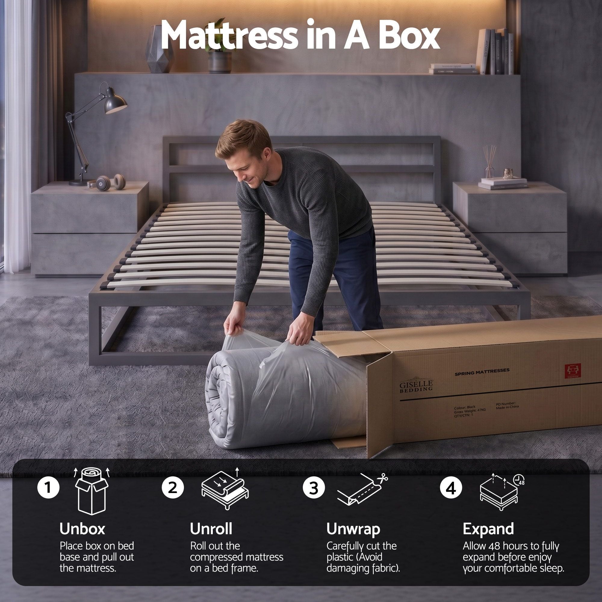 30cm Double Mattress with Edge Support and 5-Zone Comfort