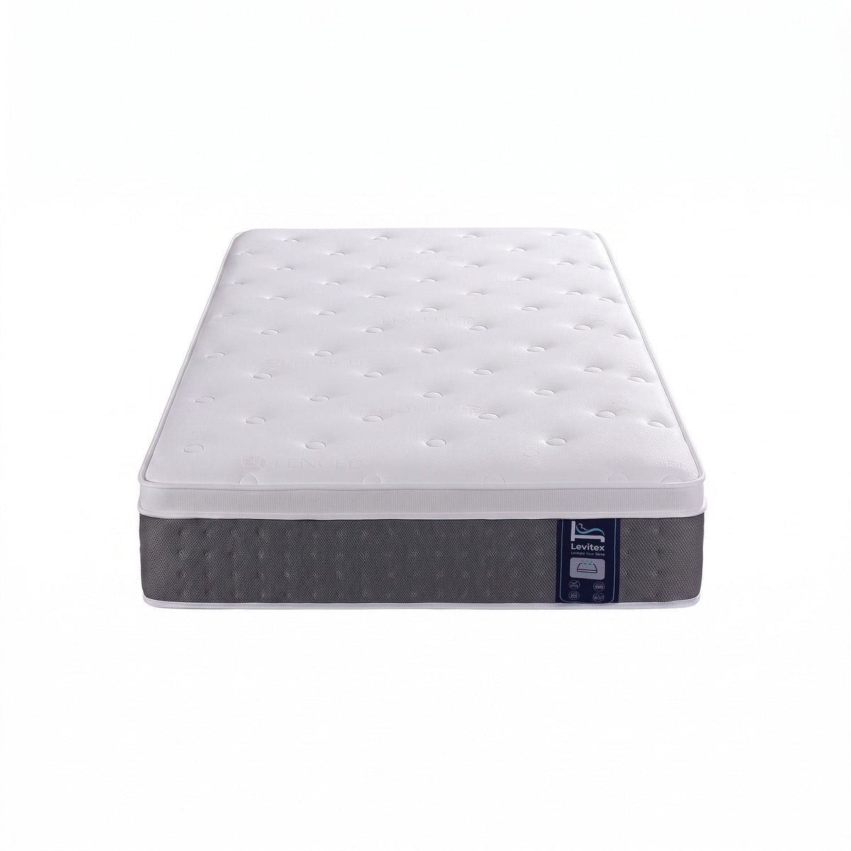 King Single Mattress with Lumbar Support, 5-Zone Pocket Springs & Cooling Gel Memory Foam - White