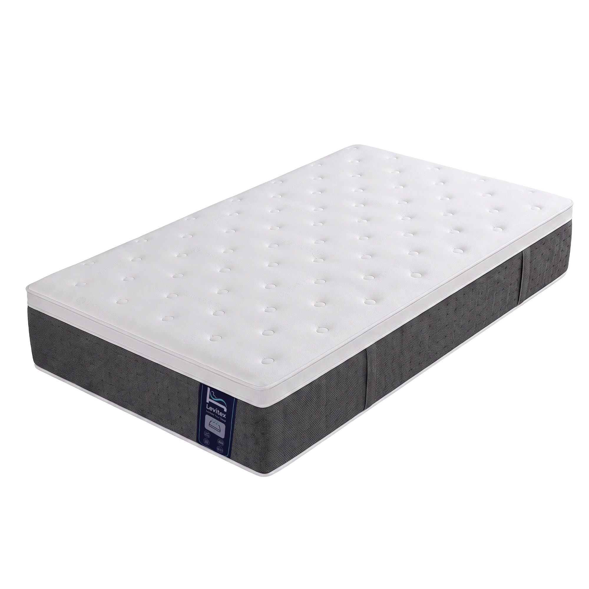 Single 5-Zone Lumbar Support Pocket Spring Mattress 30cm - White