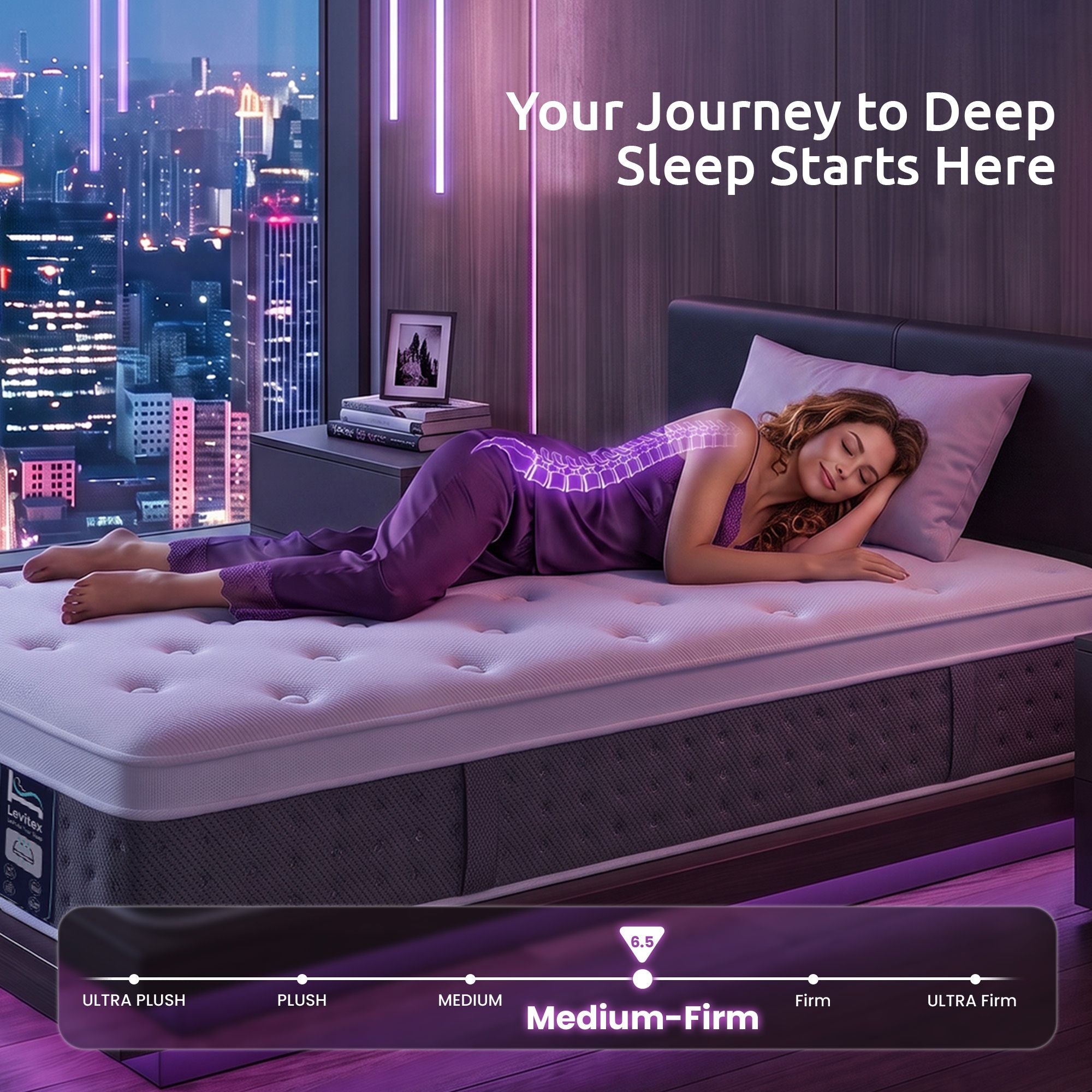 Single 5-Zone Lumbar Support Pocket Spring Mattress 30cm - White