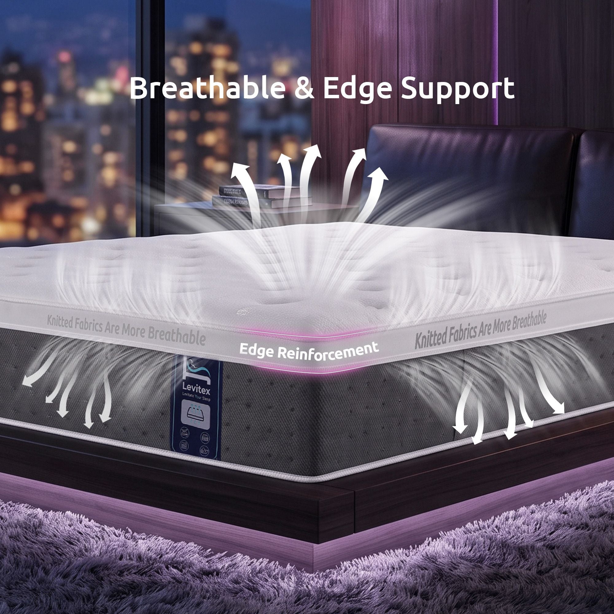 Single 5-Zone Lumbar Support Pocket Spring Mattress 30cm - White