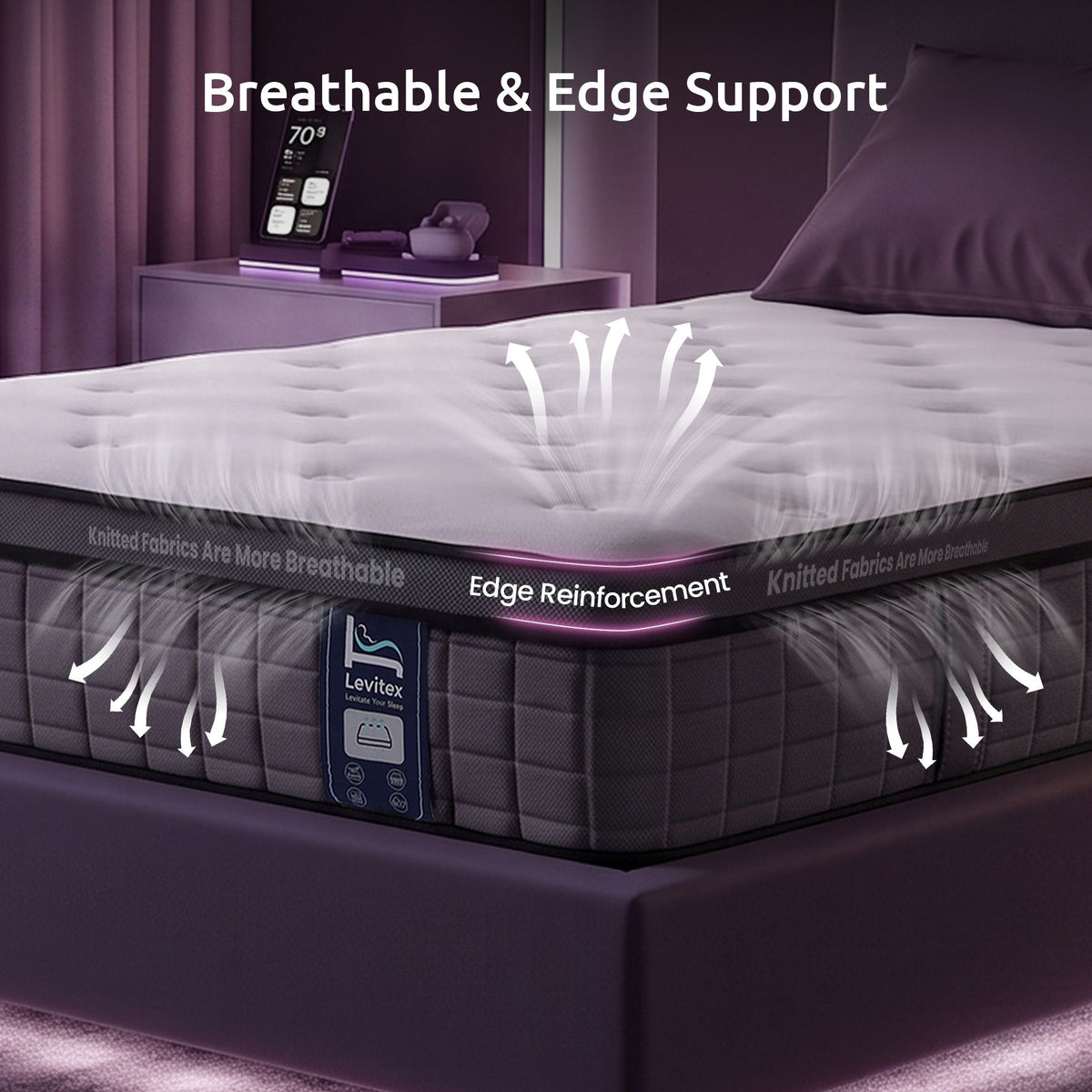 King Single 5-Zone Ergonomic Pocket Spring Mattress with 2 Rows Edge Support Medium Firm 30cm - White