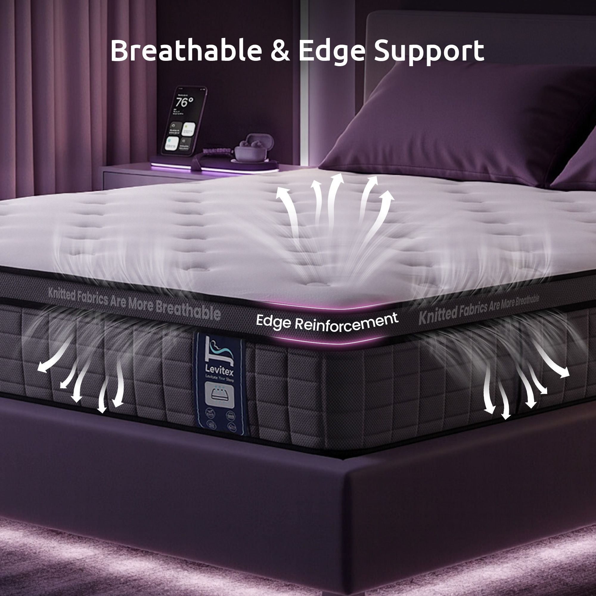 Queen 30cm Medium Firm 5-Zone Pocket Spring Mattress with Edge Support - White
