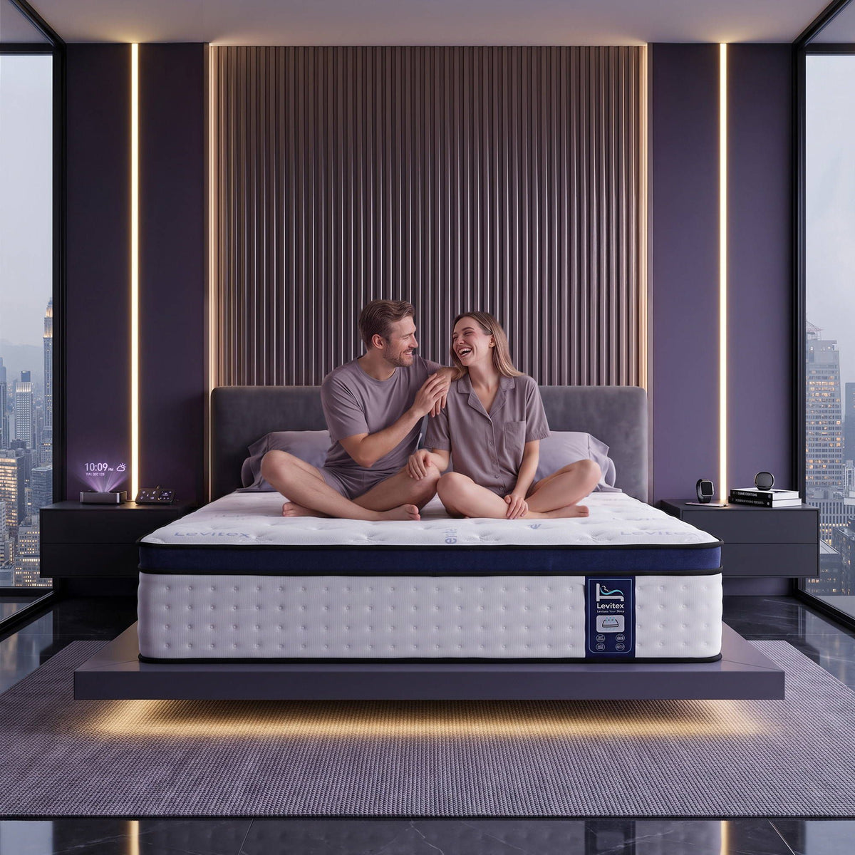 35CM King Gel Memory Foam Mattress with 7-Zone Pocket Spring and Triple Cooling System - White