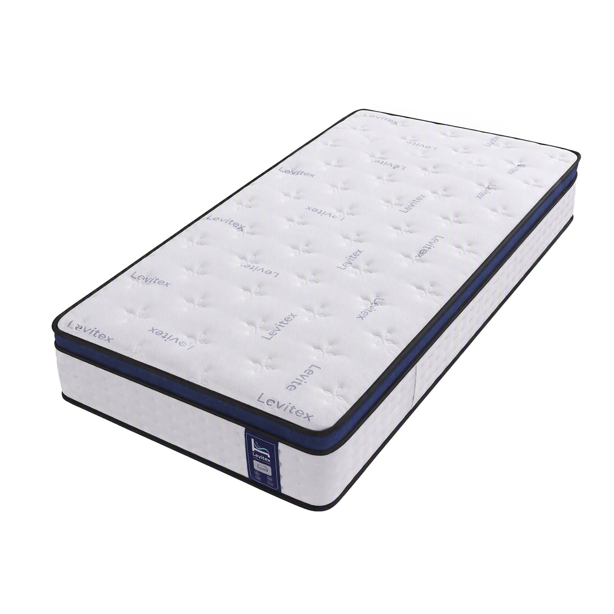 35CM King Single Gel Memory Foam Mattress with 7-Zone Pocket Springs and Triple Cooling System - White