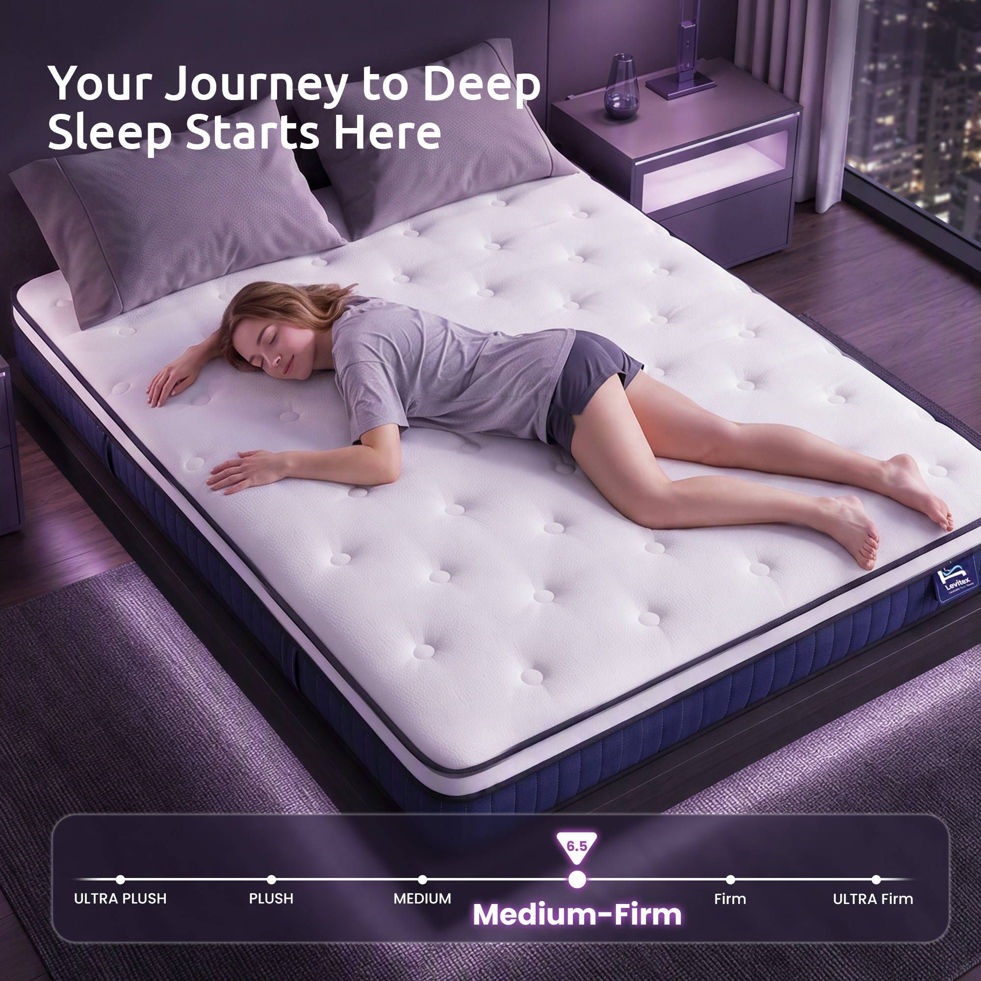 Double Mattress 23cm Pocket Spring Cooling Gel Foam Medium-Firm Support - White