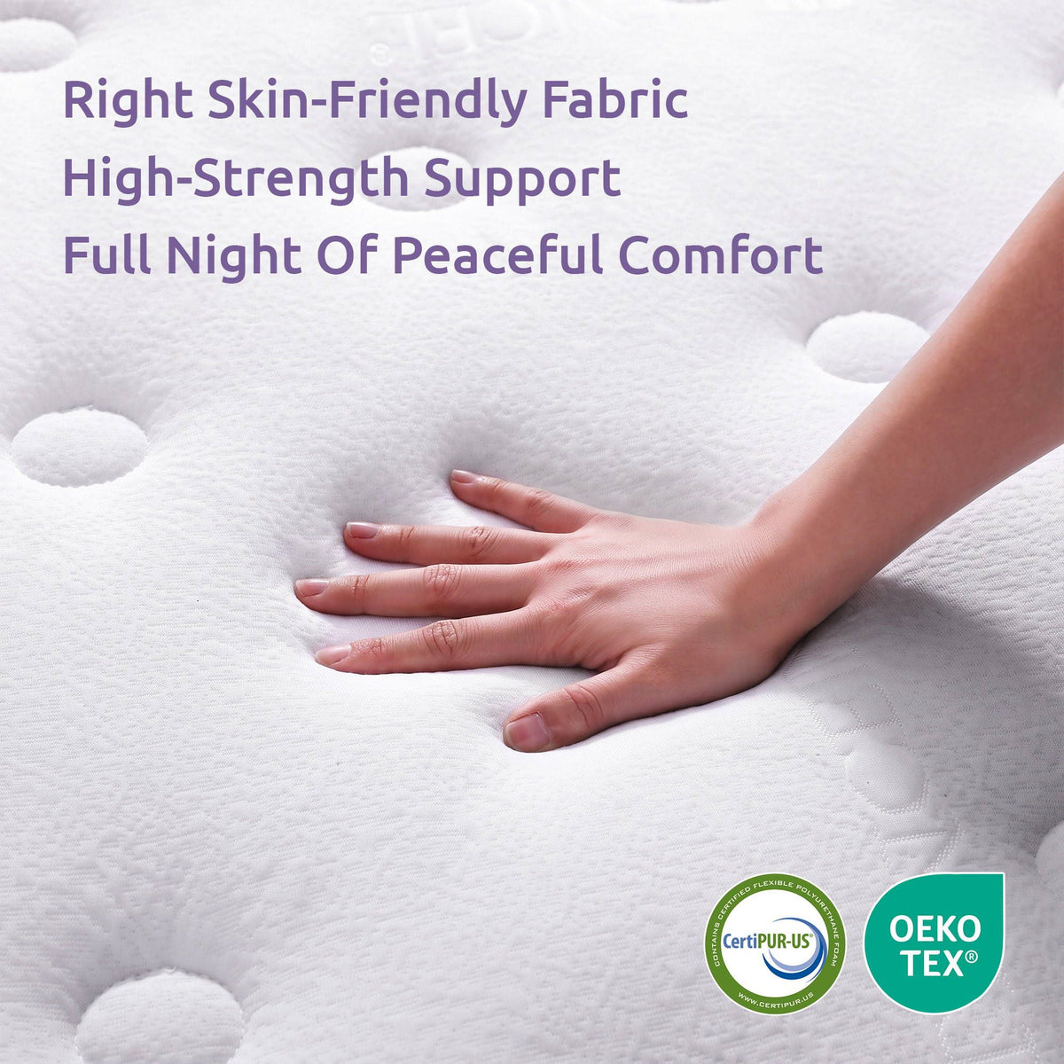 Double Mattress 23cm Pocket Spring Cooling Gel Foam Medium-Firm Support - White
