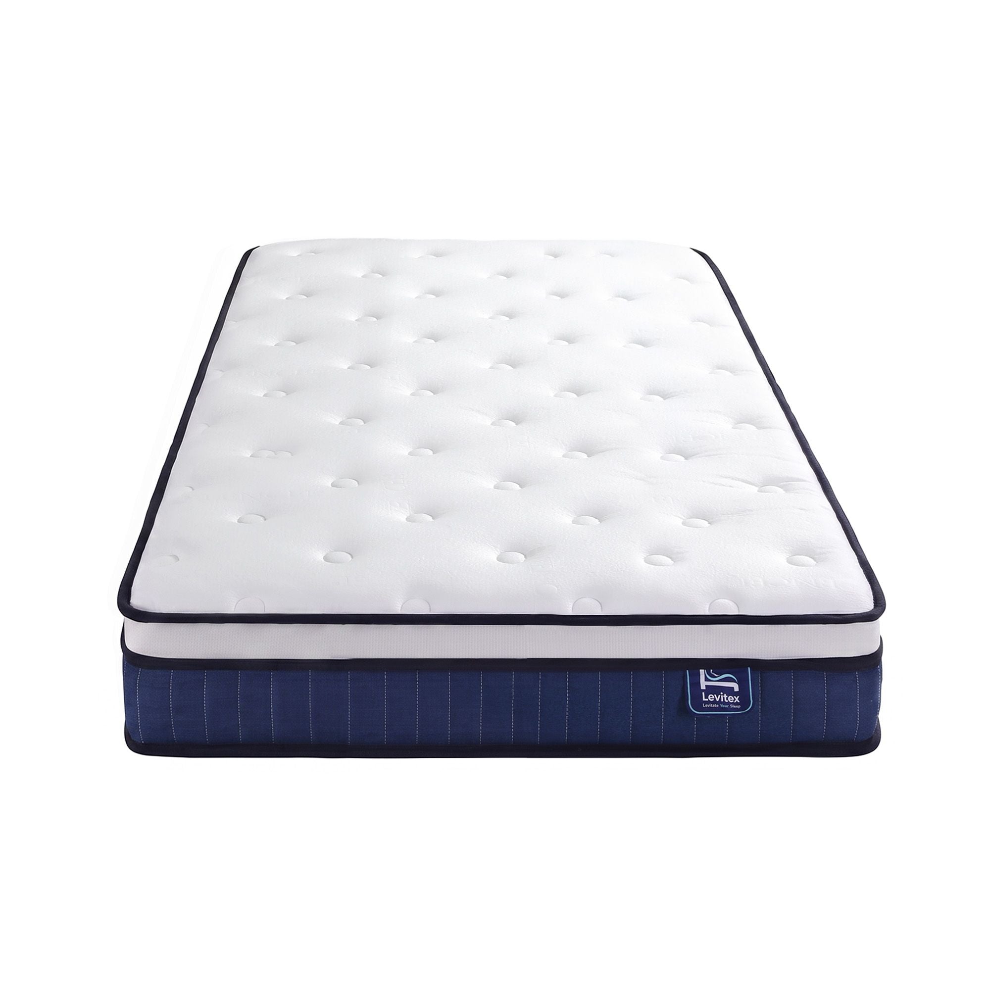 King Single 23cm Pocket Spring Mattress with Cooling Gel Foam, Medium-Firm Support - White