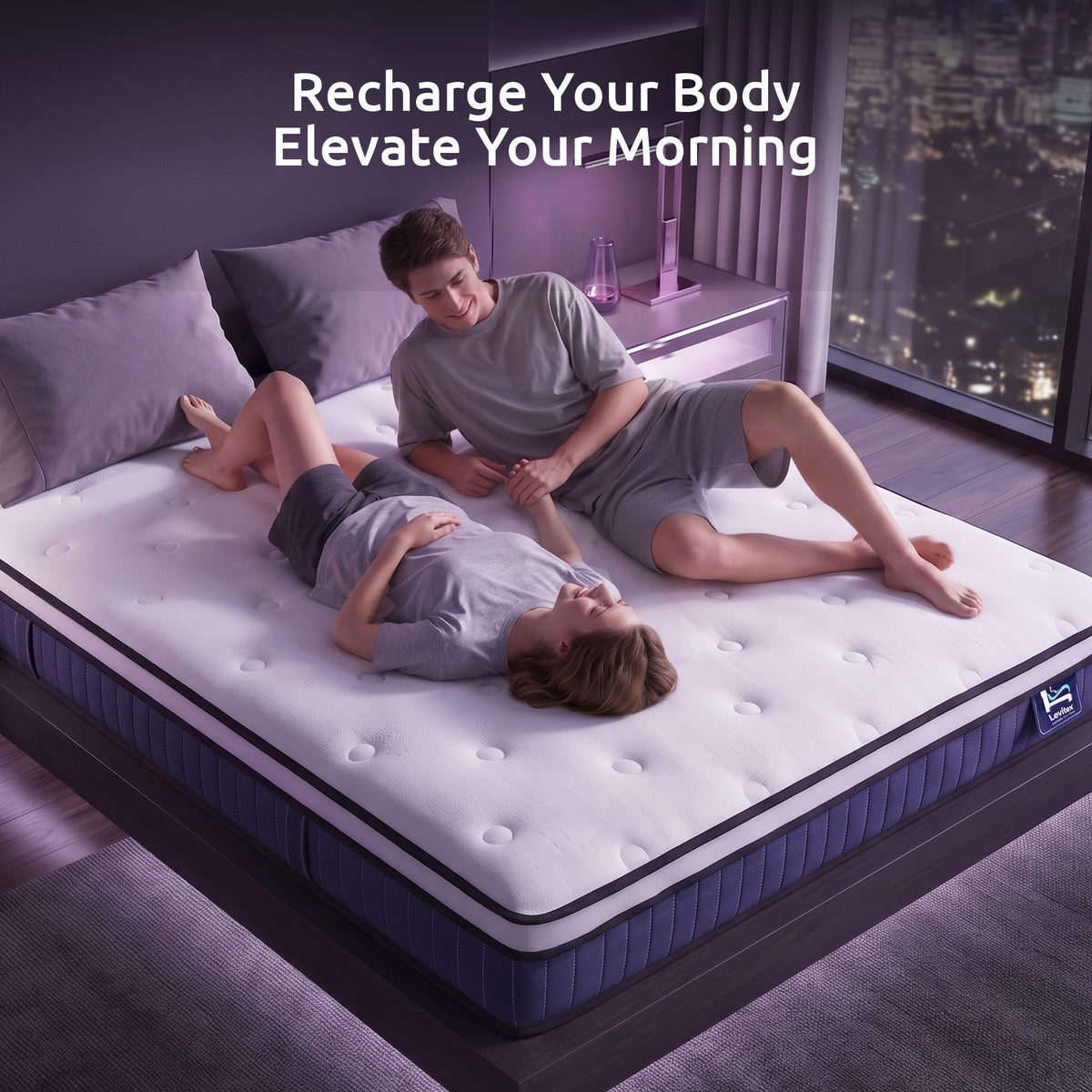 Queen 23cm Pocket Spring Mattress with Cooling Gel Foam, Medium-Firm Full-Body Support - White