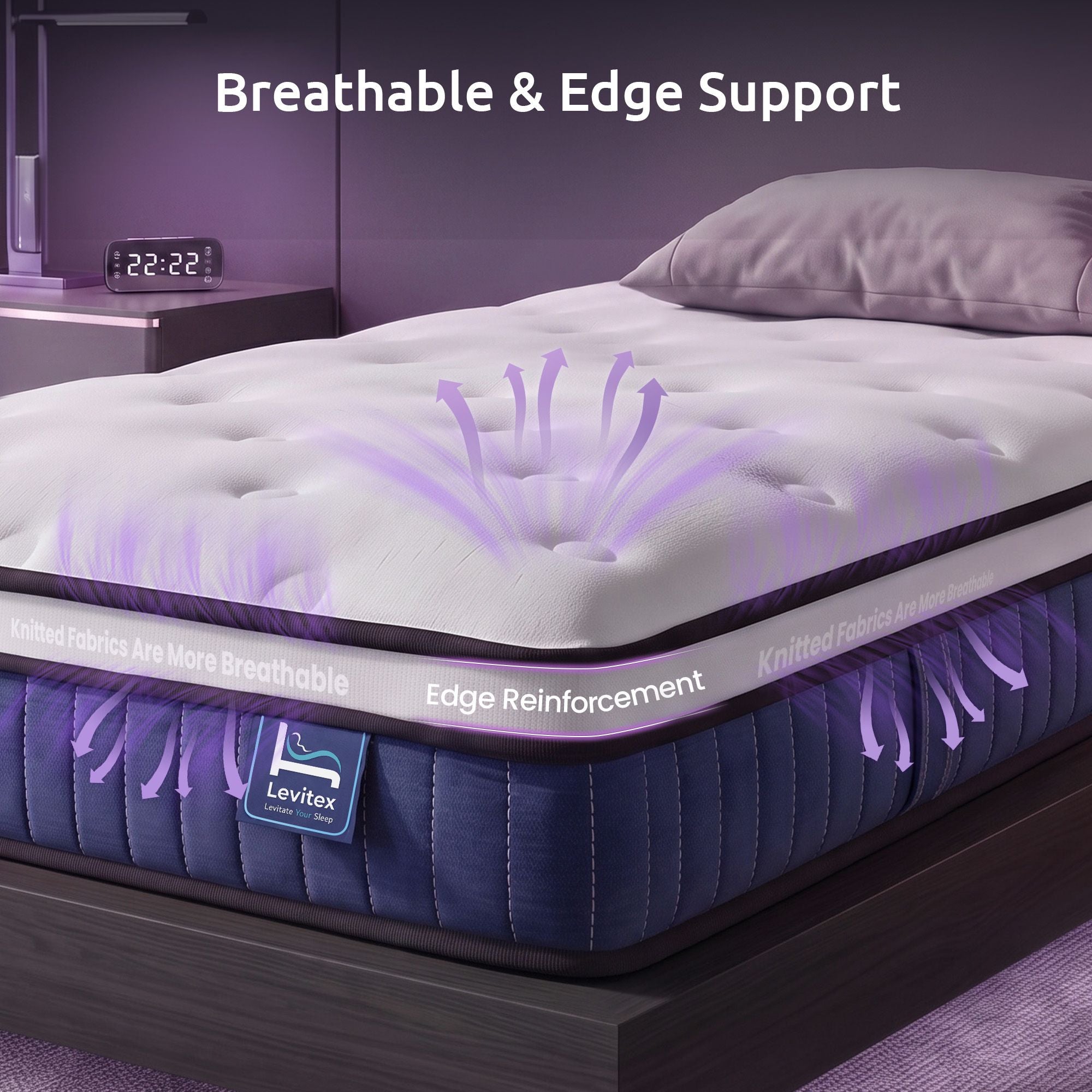 Single 23cm Pocket Spring Mattress with Cooling Gel Foam, Medium-Firm Support - White