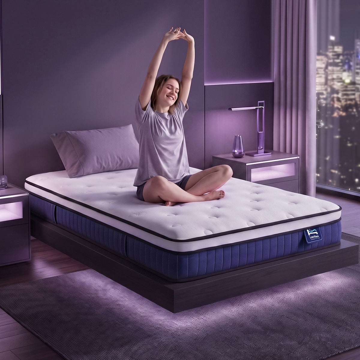 Single 23cm Pocket Spring Mattress with Cooling Gel Foam, Medium-Firm Support - White