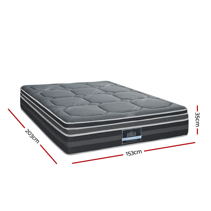 Queen Comfort Package | Platinum Series Dual Euro Top Mattress (Medium Firm) in gray with 35cm height and quilted surface