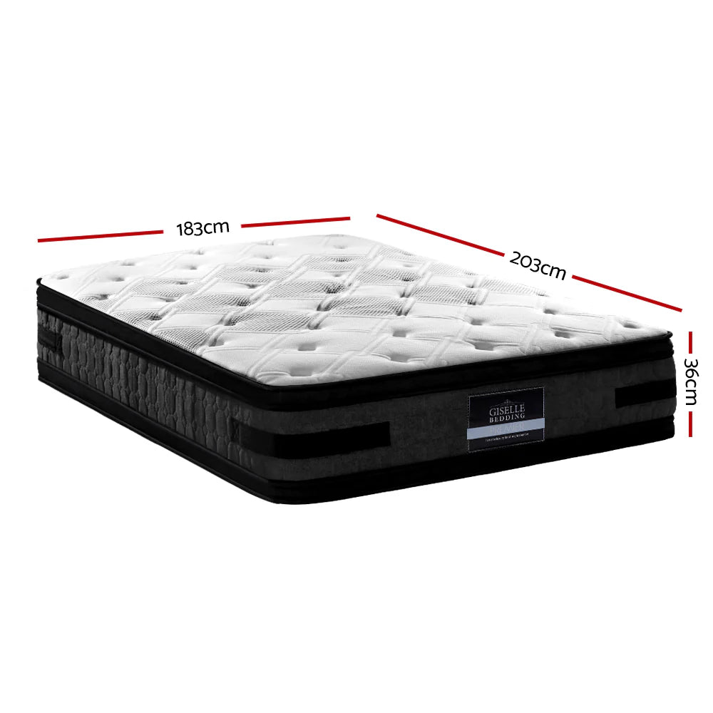 King Comfort Package | Luna Series Euro Top Mattress (Medium Firm), Deluxe Pillowtop Topper, 2 Deluxe & 2 Cooling Pillows