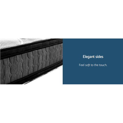 King Comfort Package | Luna Series Euro Top Mattress (Medium Firm) with deluxe pillowtop topper and elegant quilted sides close-up