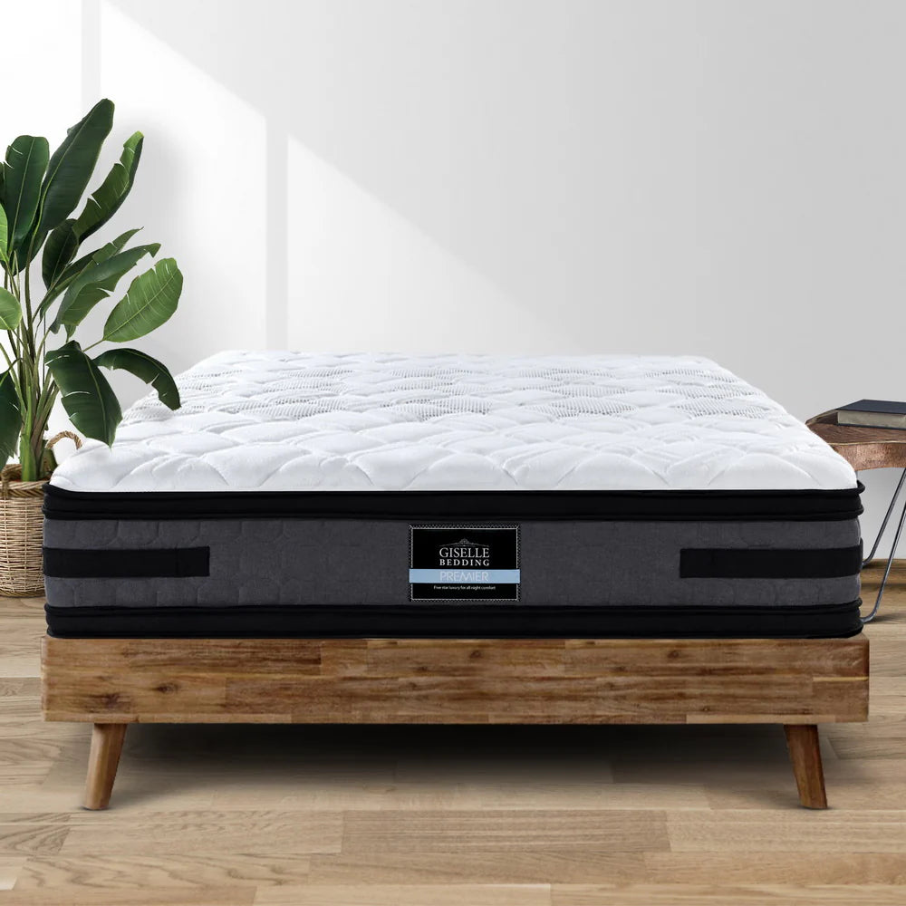 Queen Comfort Package | Luna Series Euro Top Mattress (Medium Firm), Deluxe Pillowtop Topper, 2 Deluxe & 2 Cooling Pillows