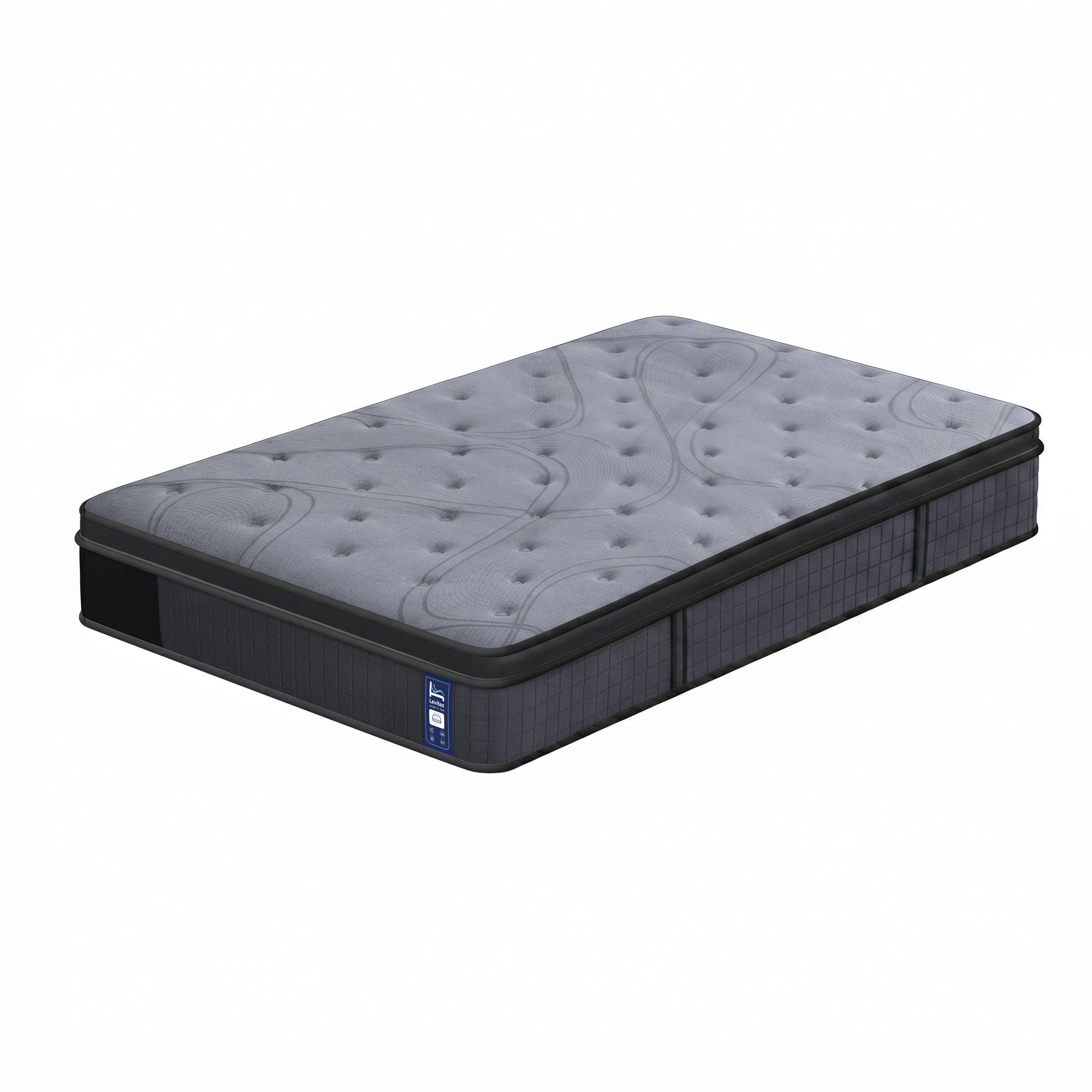 33 cm 8.0 Extra Firm 7-Zone Pocket Spring Mattress with Dual-Row Edge Support - Grey