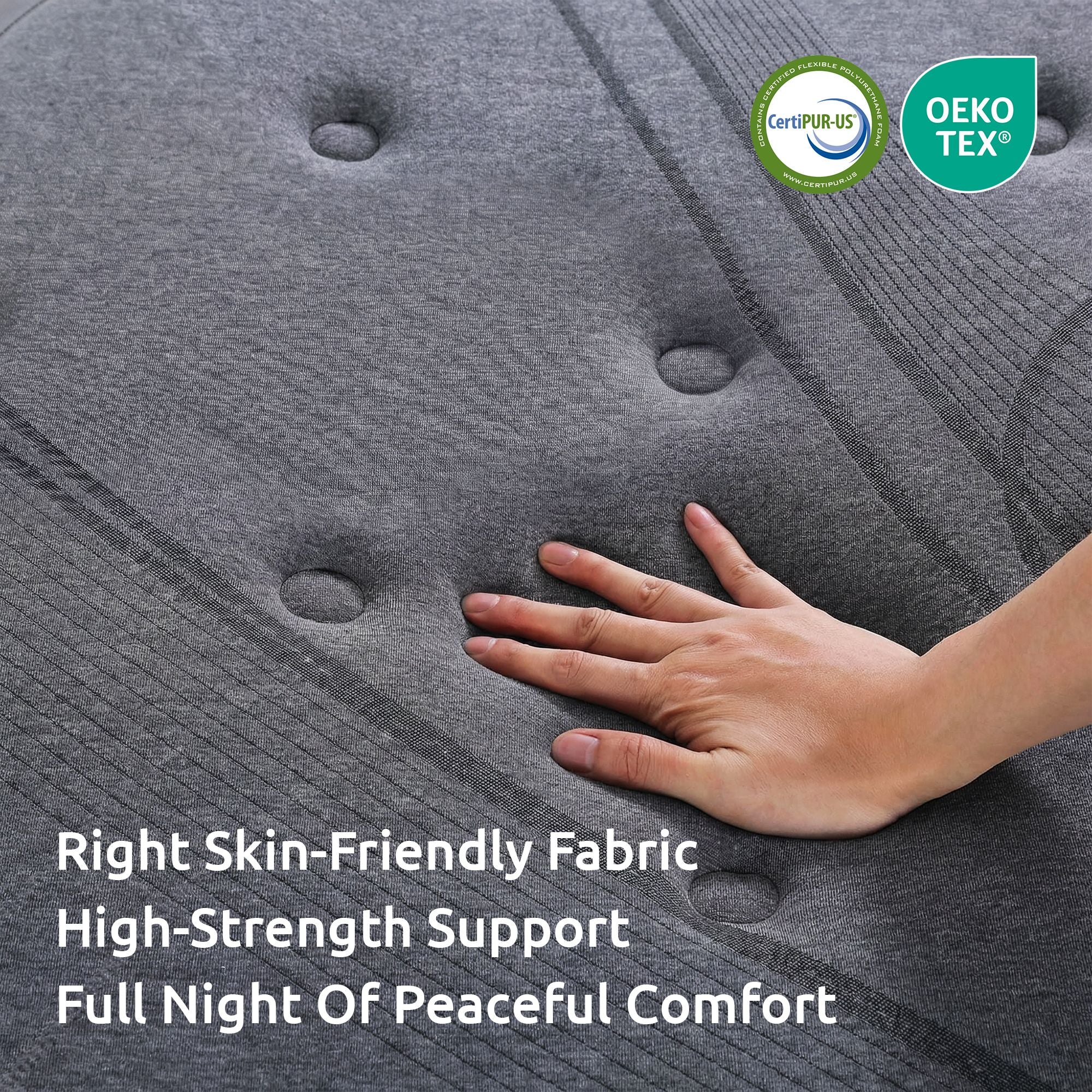 33 cm 8.0 Extra Firm 7-Zone Pocket Spring Mattress with Dual-Row Edge Support - Grey
