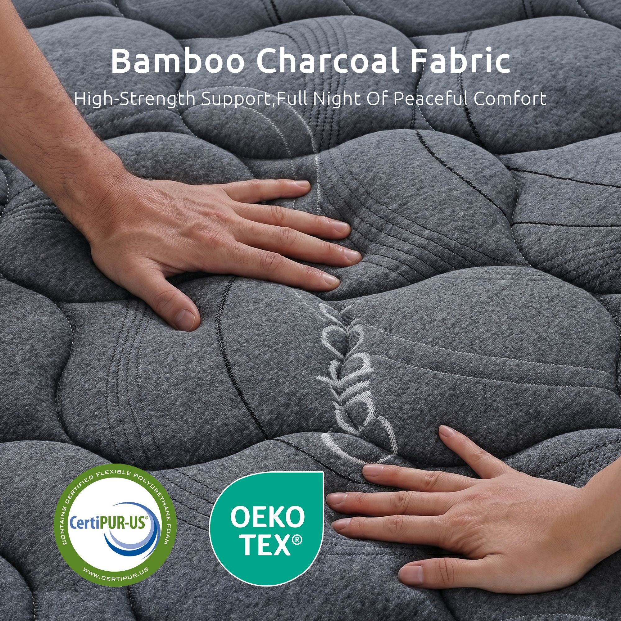 King Mattress 25 cm Hybrid Pocket Spring with 4cm Egg Crate Foam for Deep Sleep Bamboo Charcoal Fabric