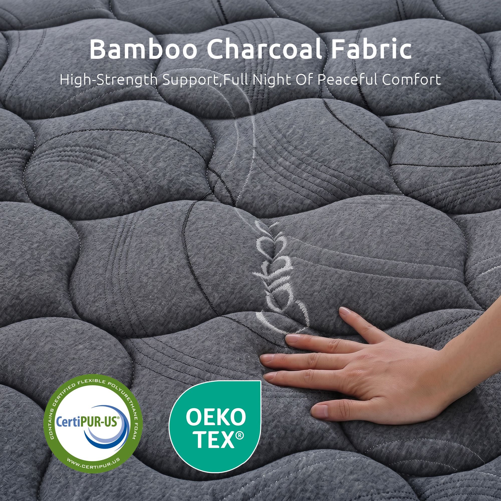 King Single Mattress 25 cm Hybrid Pocket Spring with 4cm Egg Crate Foam for Deep Sleep Bamboo Charcoal Fabric