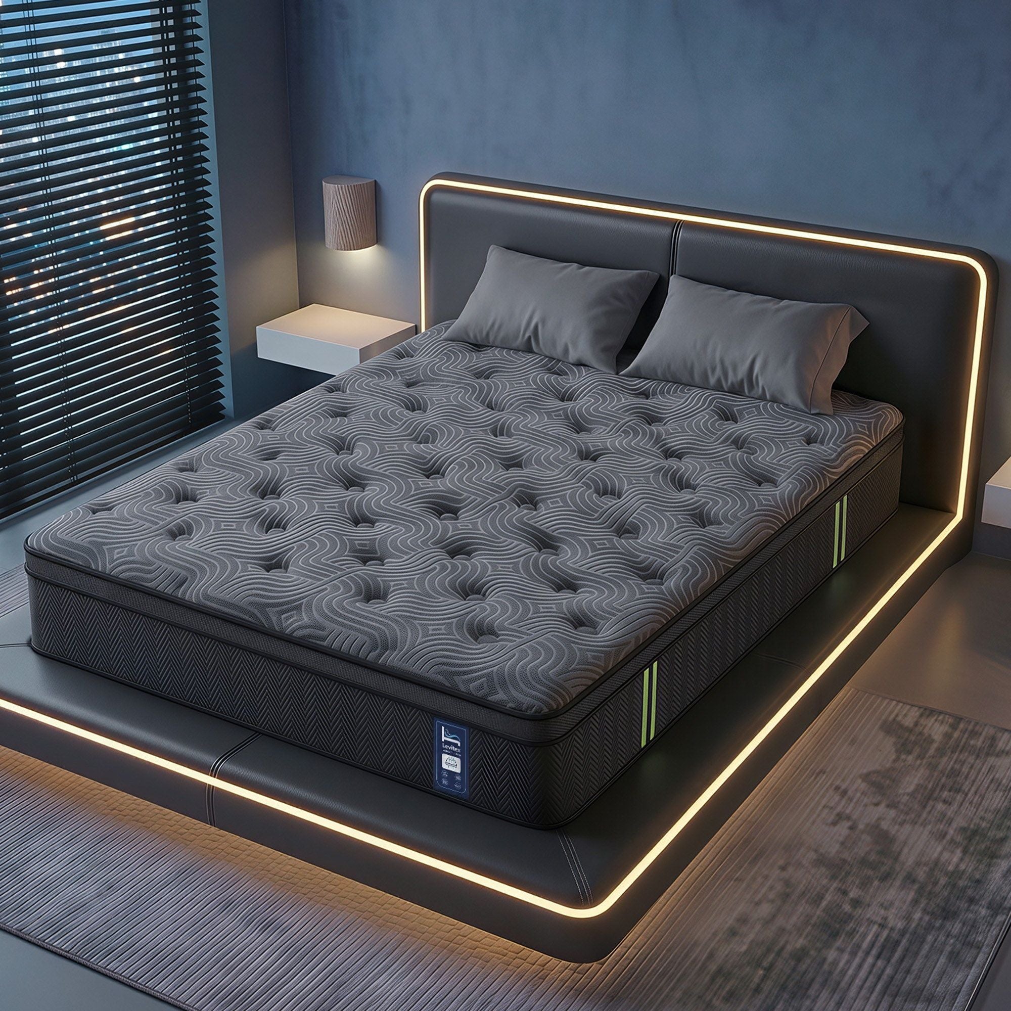 34 cm Pocket Spring Mattress with Reinforced Edge Support & 5-Zone Pressure Relief Breathable Gel Memory Foam Hybrid Mattress for Back Pain Double