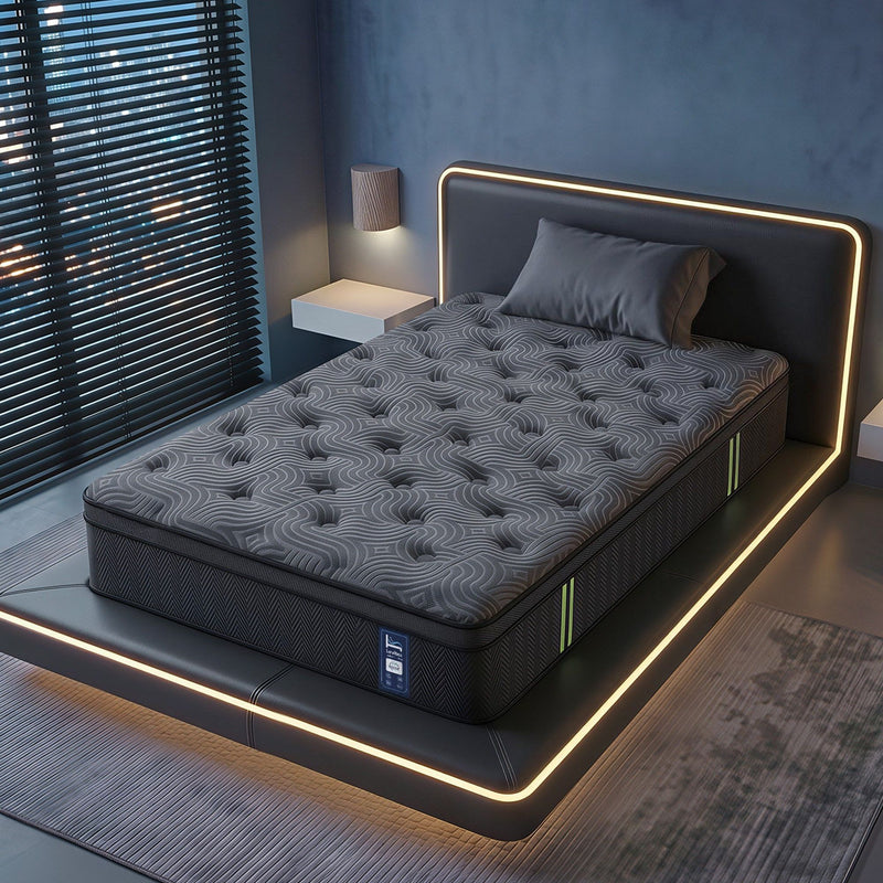 34 cm Pocket Spring Mattress with Reinforced Edge Support & 5-Zone Pressure Relief Breathable Gel Memory Foam Hybrid Mattress for Back Pain Single-1