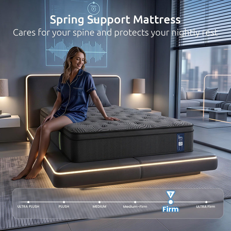 34 cm Pocket Spring Mattress with Reinforced Edge Support & 5-Zone Pressure Relief Breathable Gel Memory Foam Hybrid Mattress for Back Pain Single-5
