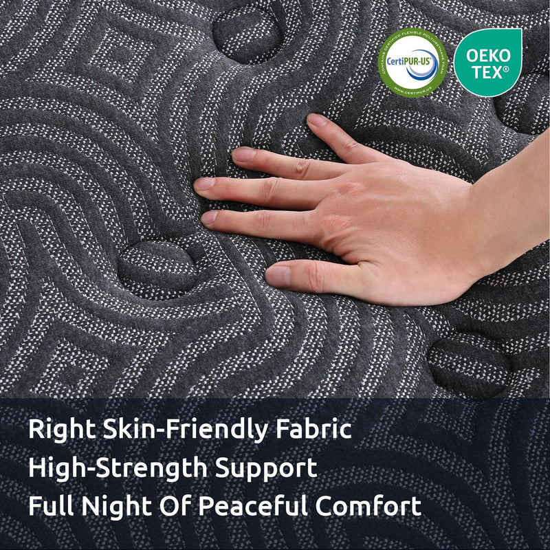 34 cm Pocket Spring Mattress with Reinforced Edge Support & 5-Zone Pressure Relief Breathable Gel Memory Foam Hybrid Mattress for Back Pain Single-8