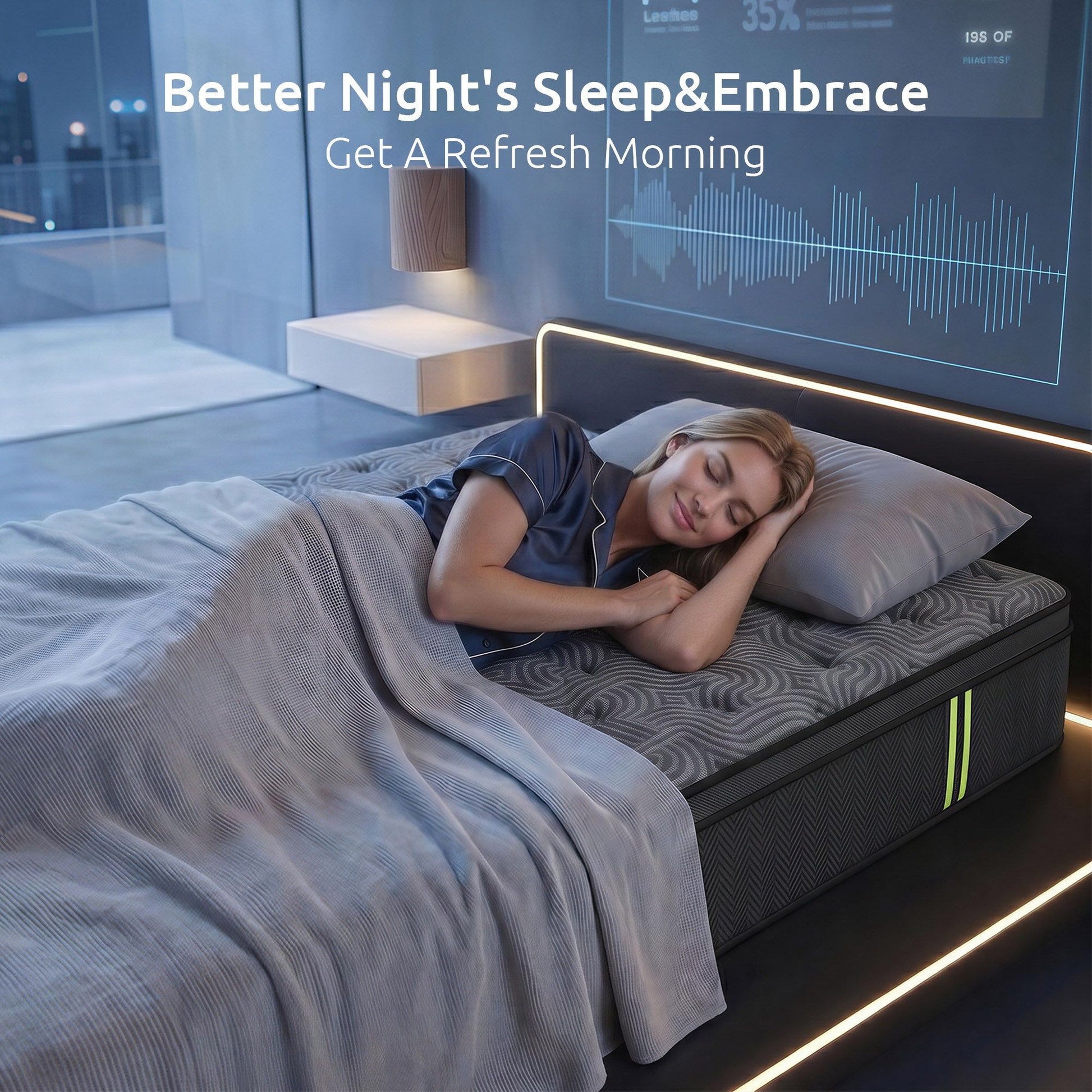 34 cm Pocket Spring Mattress with Reinforced Edge Support & 5-Zone Pressure Relief Breathable Gel Memory Foam Hybrid Mattress for Back Pain Single-9