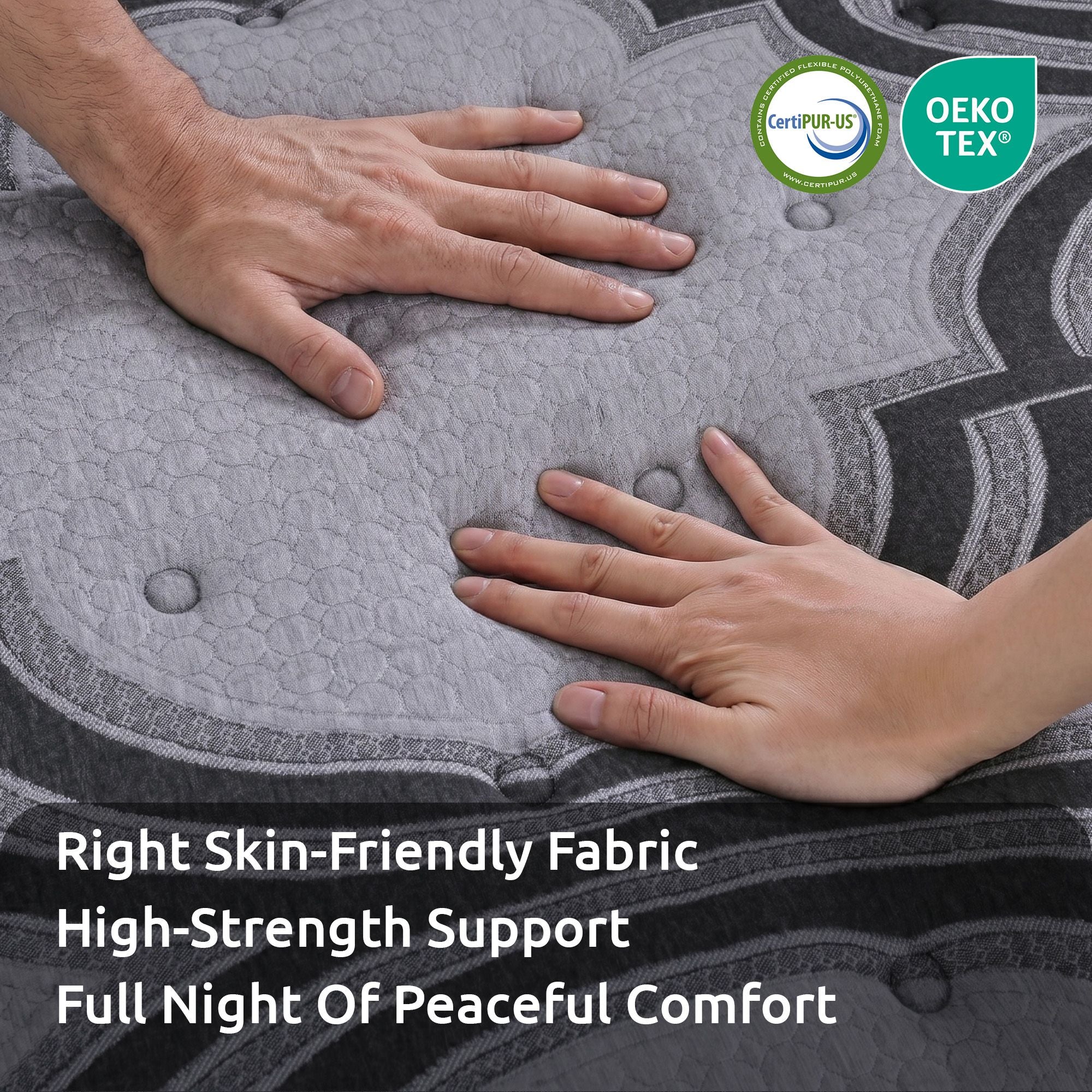 5-Zone Pocket Spring Mattress with Latex & Memory Foam 7.5 Firm Hybrid Mattress for Extra Lumbar & Shoulder Support 34 cm Thickness Double