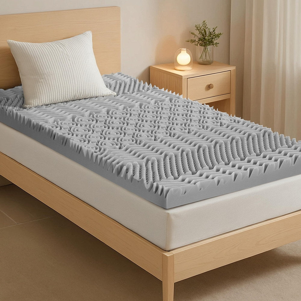 8cm Memory Foam Mattress Topper 7-Zone Graphite King Single