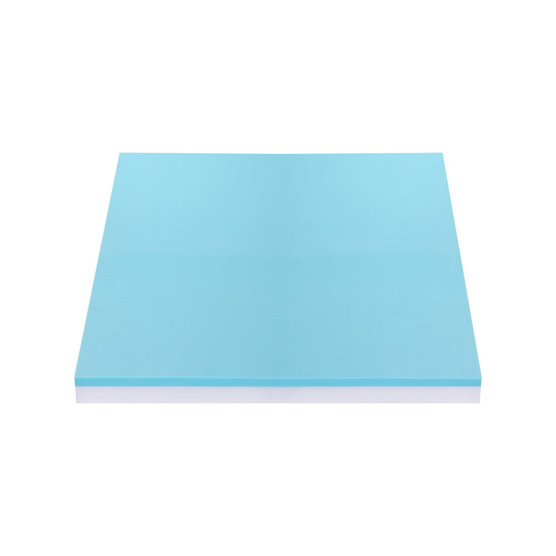 8cm Memory Foam Mattress Topper Gel Dual Layer Foam Bamboo King Single with blue gel foam layer on white base layer.