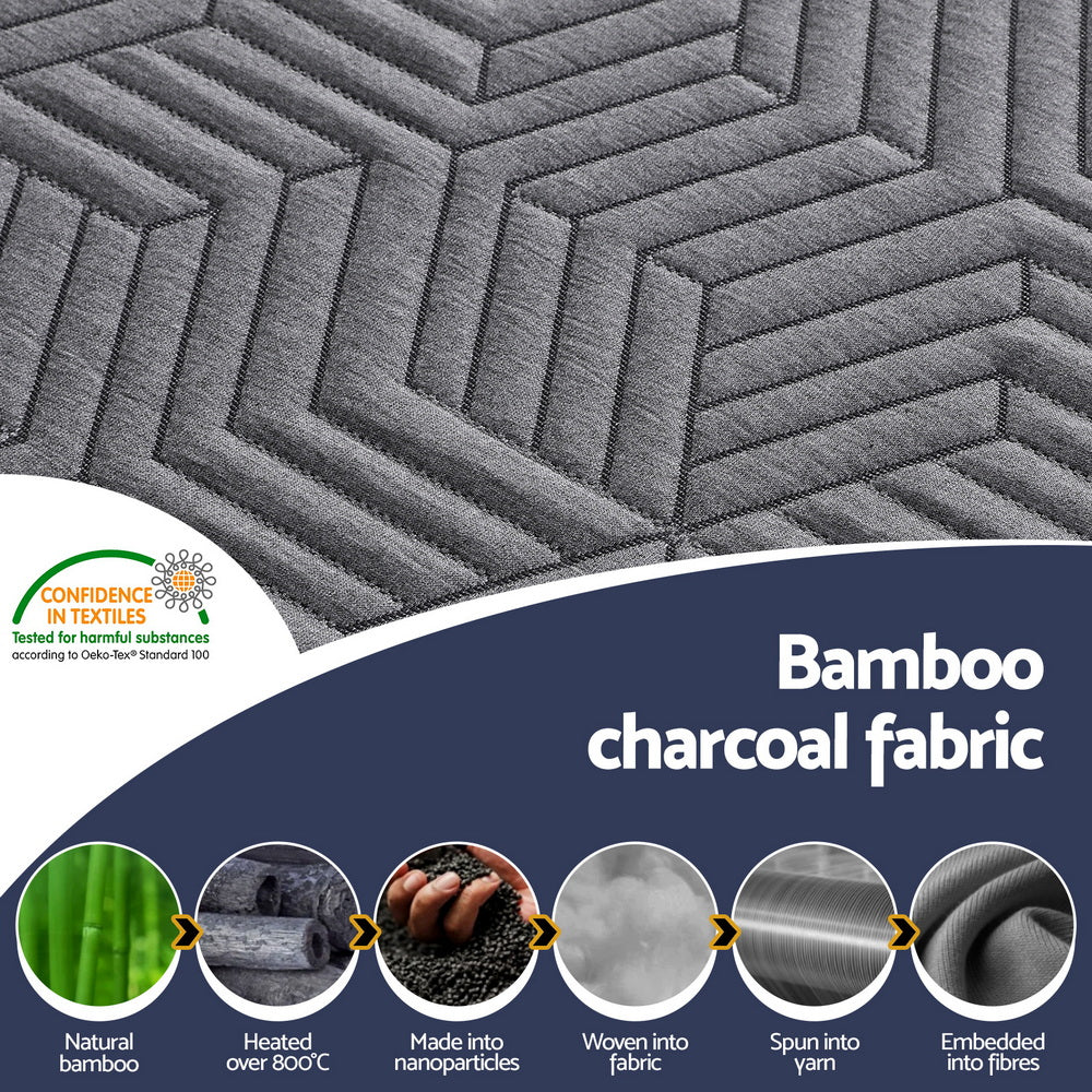 8cm Memory Foam Mattress Topper Gel Dual Layer Foam Bamboo King Single