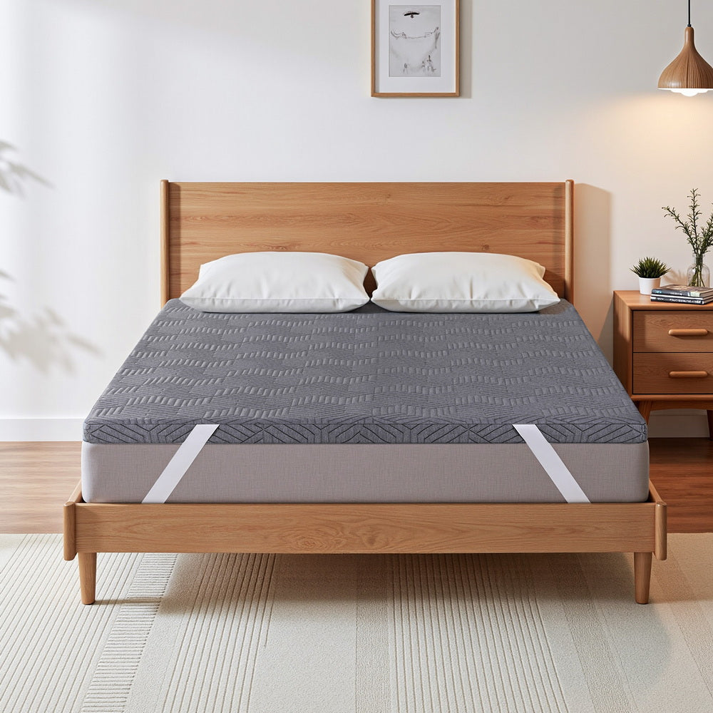 8cm Memory Foam Mattress Topper Gel Dual Layer Foam Bamboo Queen