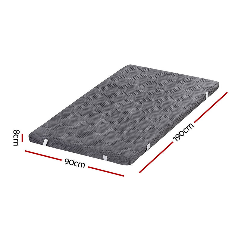 8cm Memory Foam Mattress Topper Gel Dual Layer Foam Bamboo Single-2