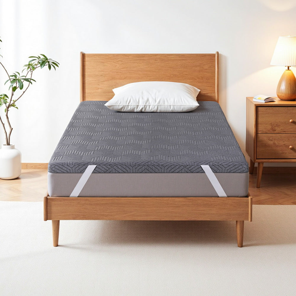 8cm Memory Foam Mattress Topper Gel Dual Layer Foam Bamboo Single-7
